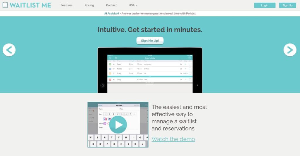 Waitlist Me Homepage