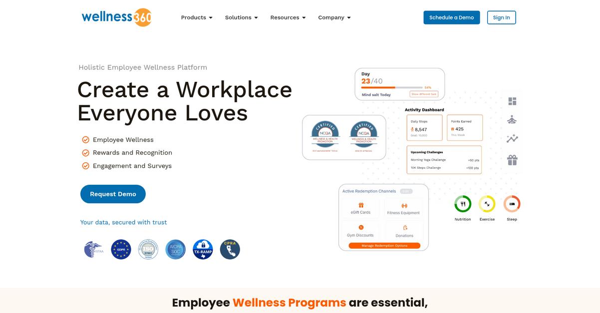 Wellness360 Homepage