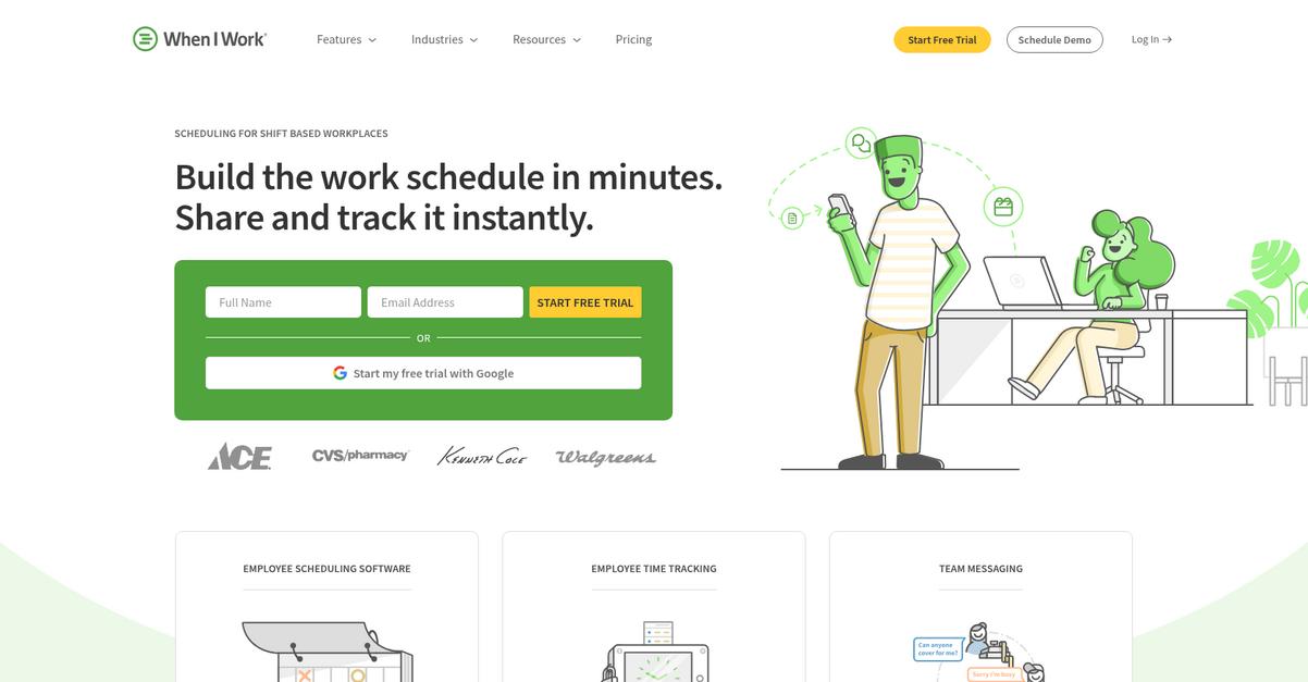 When I Work Homepage