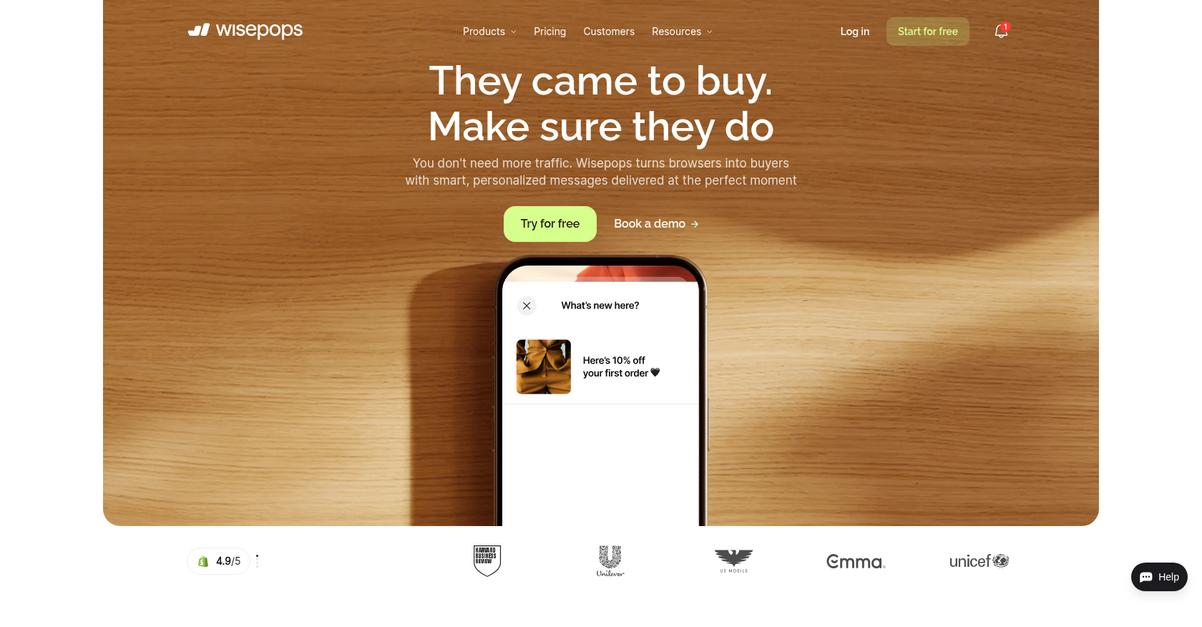 Wisepops Homepage