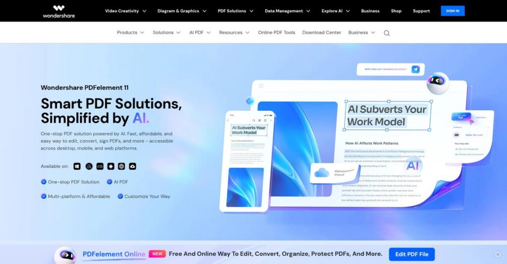 Wondershare PDFelement Homepage