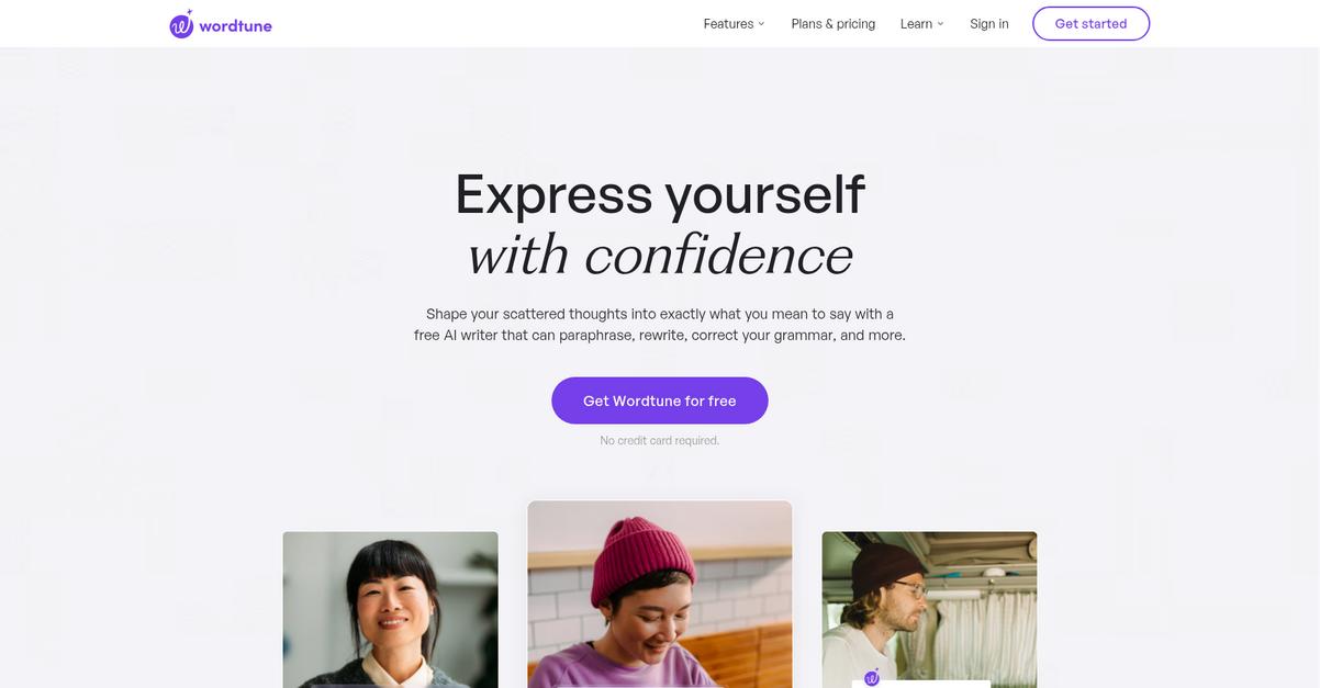 Wordtune Homepage