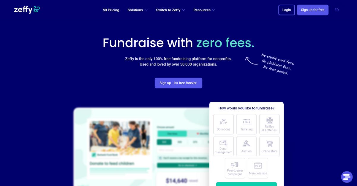 Zeffy Homepage