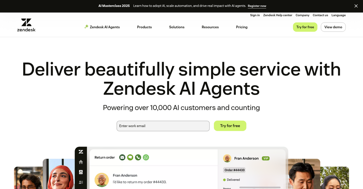 Zendesk Homepage