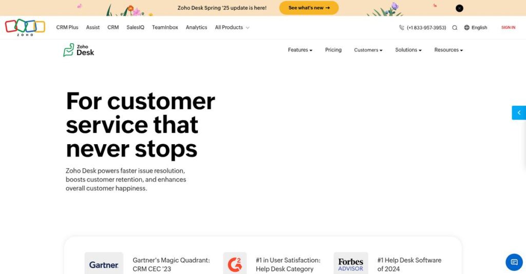 Zoho Desk Homepage