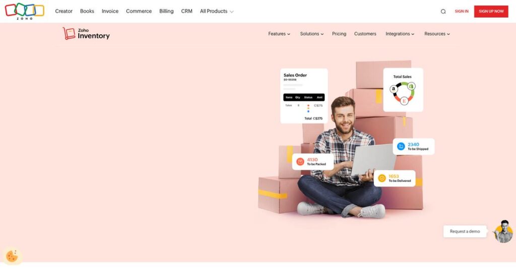 Zoho Inventory Homepage