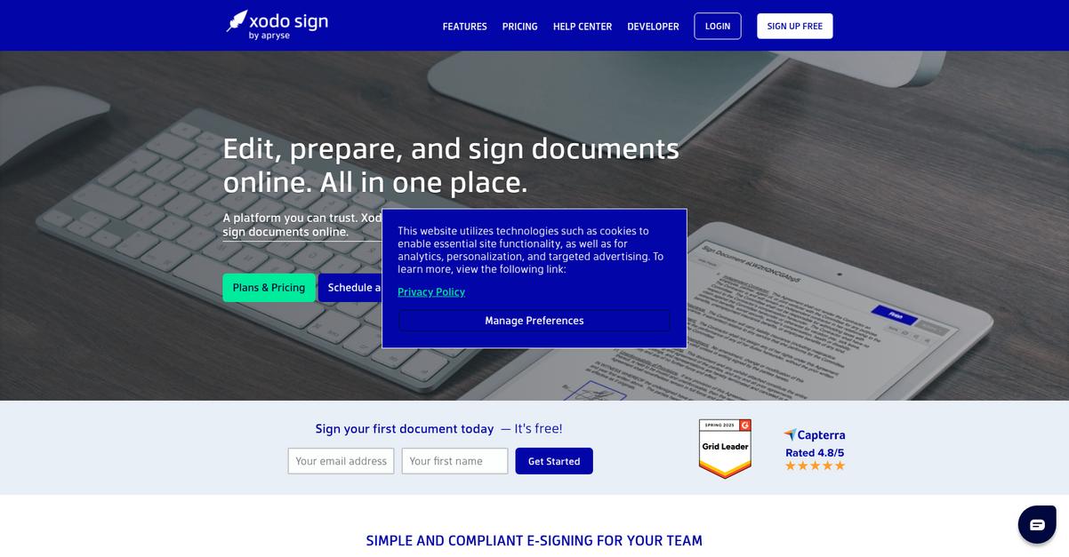 Eversign Homepage
