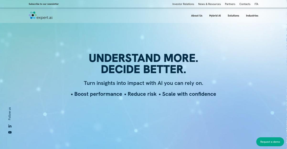Expert.Ai Homepage