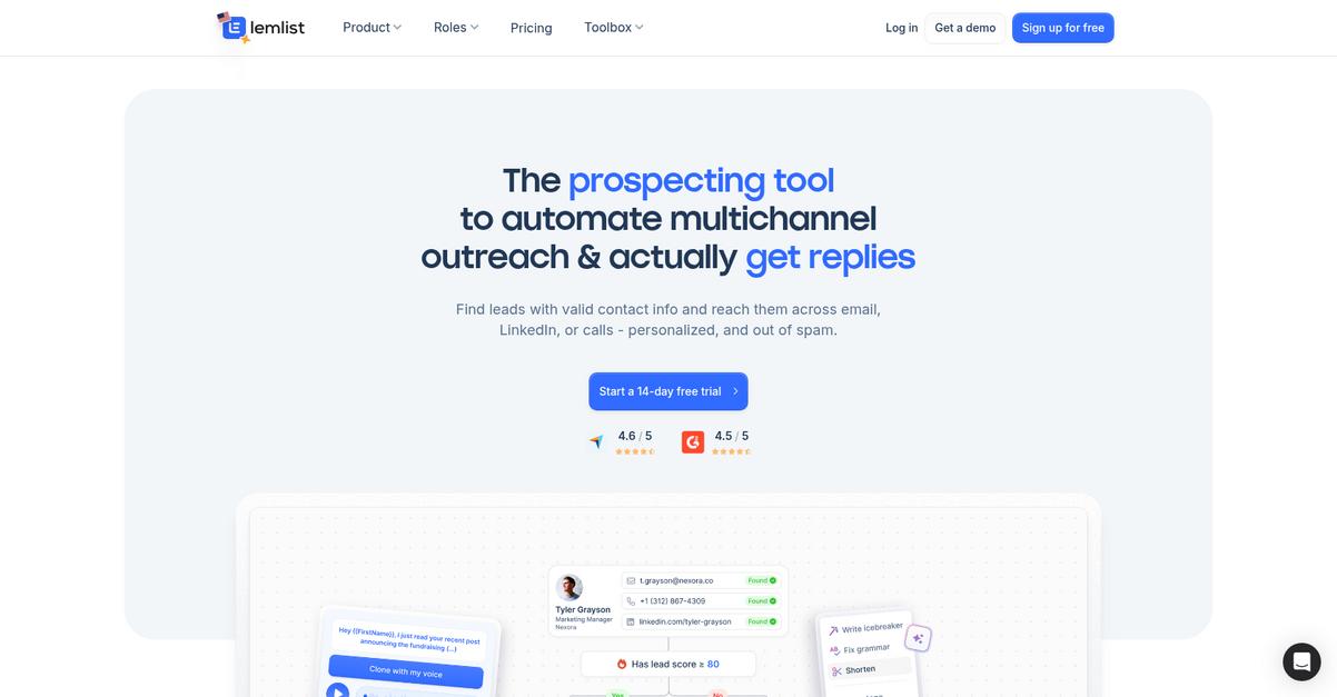 Lemlist Homepage