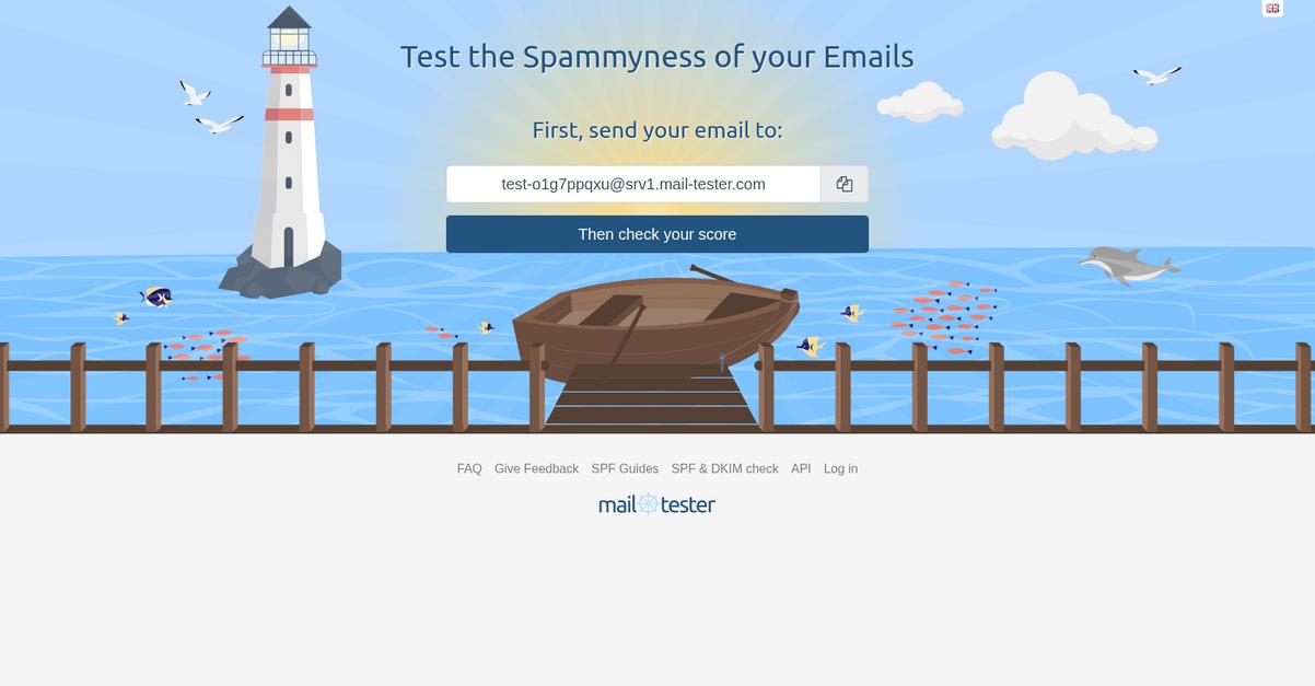 Mail Tester Homepage