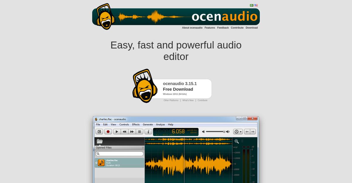 Ocenaudio Homepage
