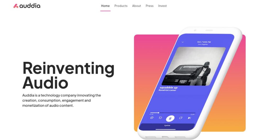 Auddia Homepage