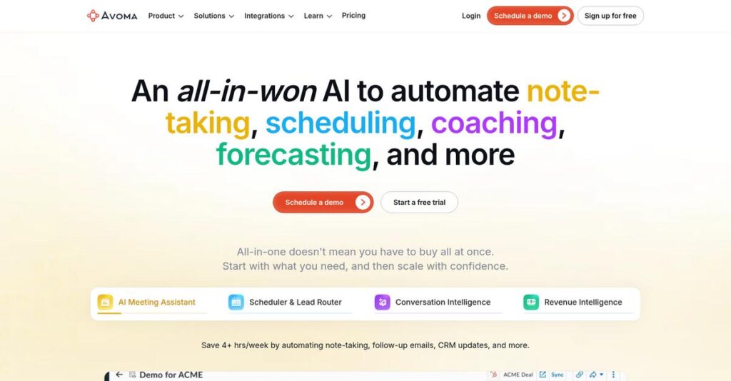Avoma Homepage