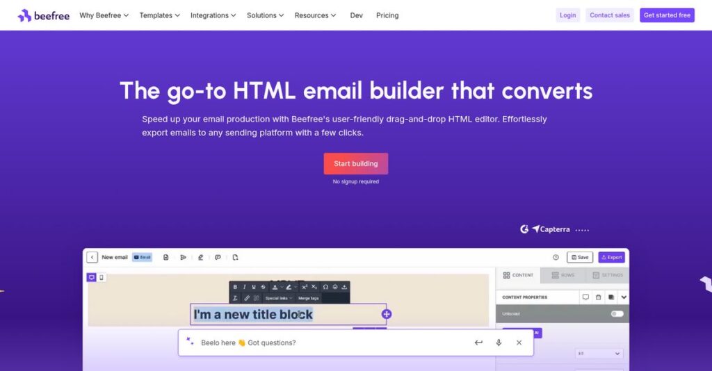 Beefree Homepage