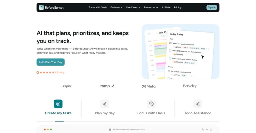 BeforeSunset AI Homepage