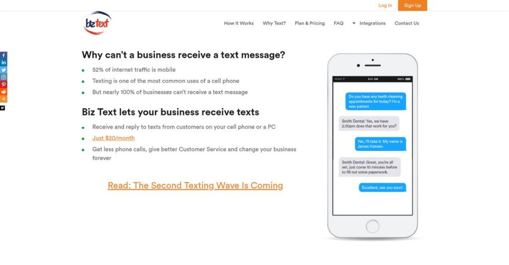 Biz Text Homepage