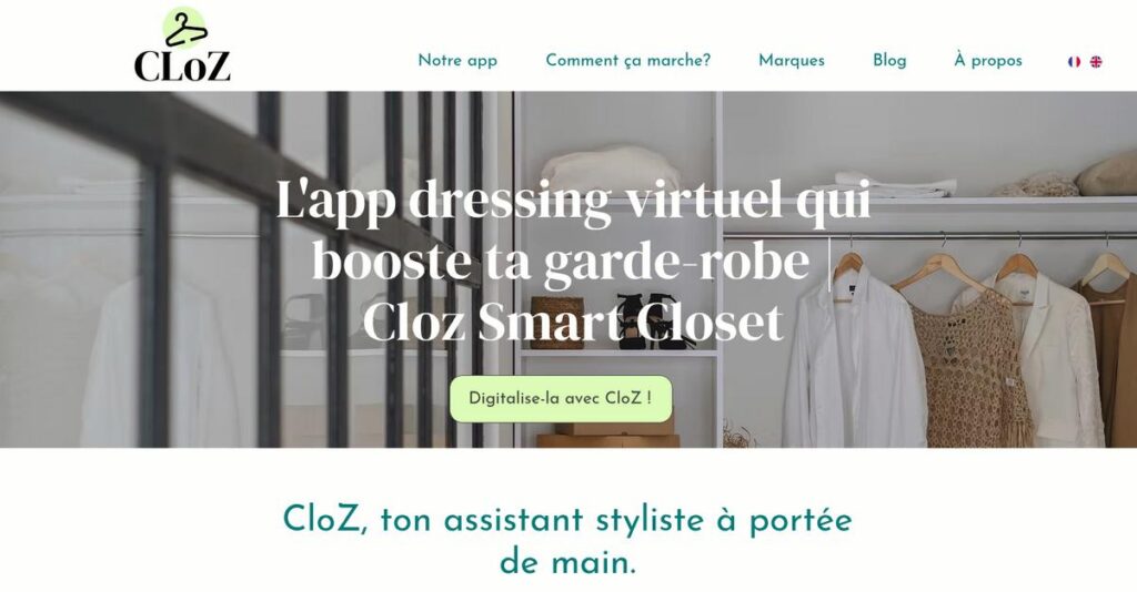 CloZ Smart Closet Homepage