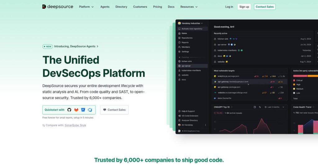 DeepSource Homepage
