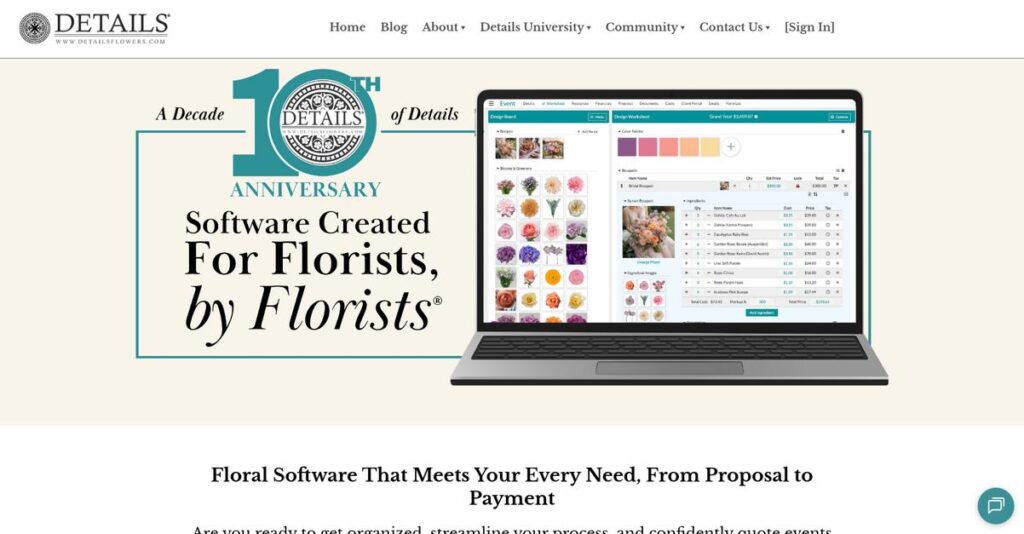 Details Flowers Software Homepage