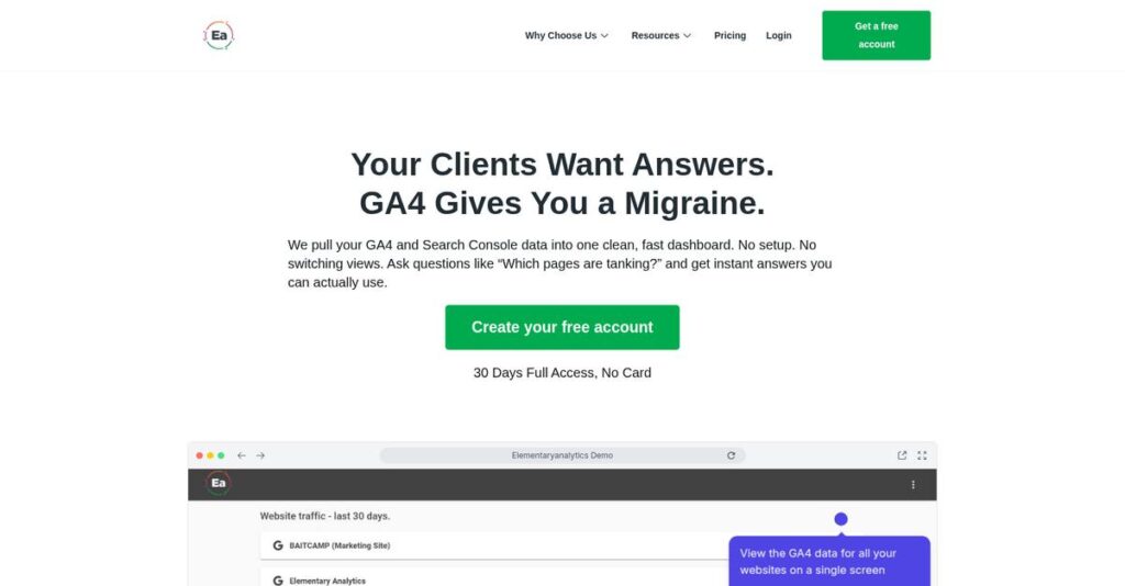 Elementary Analytics Homepage