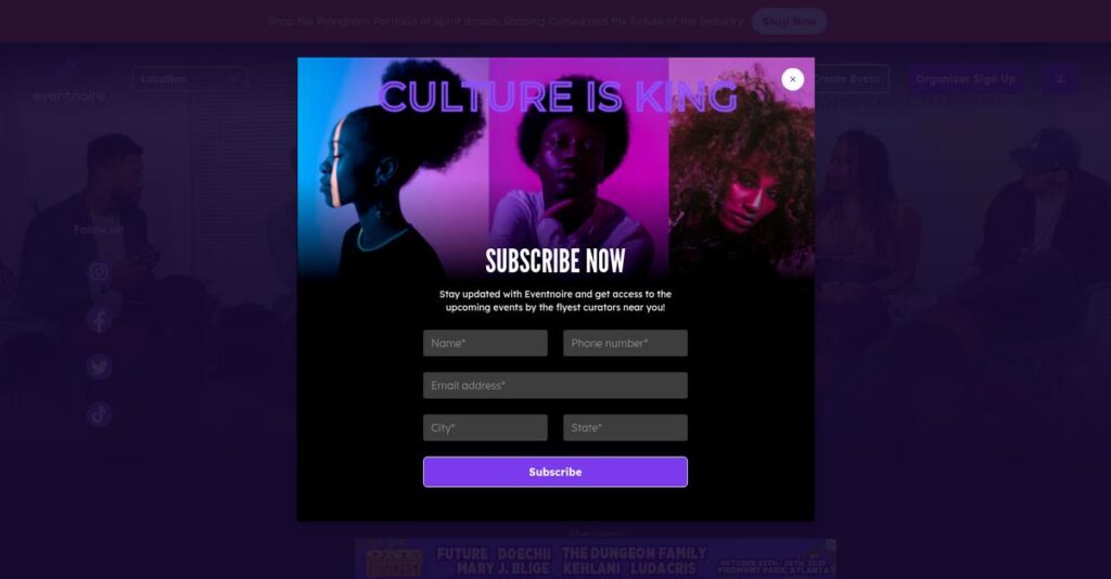 Eventnoire Homepage
