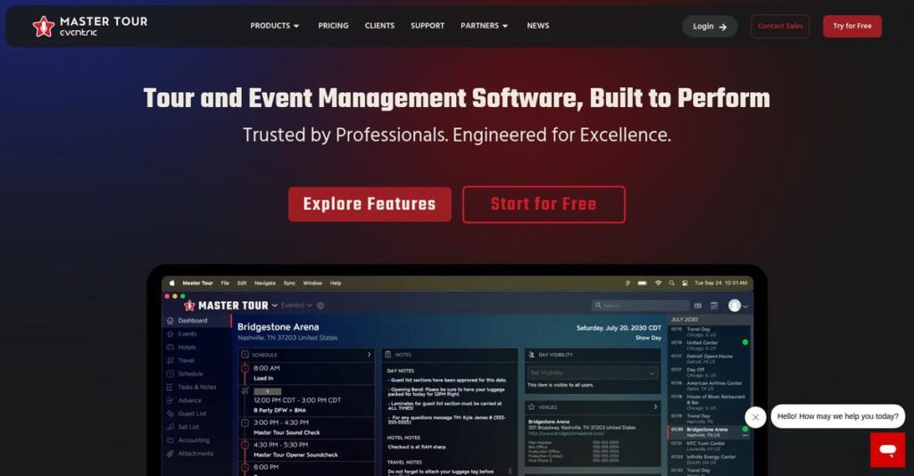 Eventric Master Tour Homepage