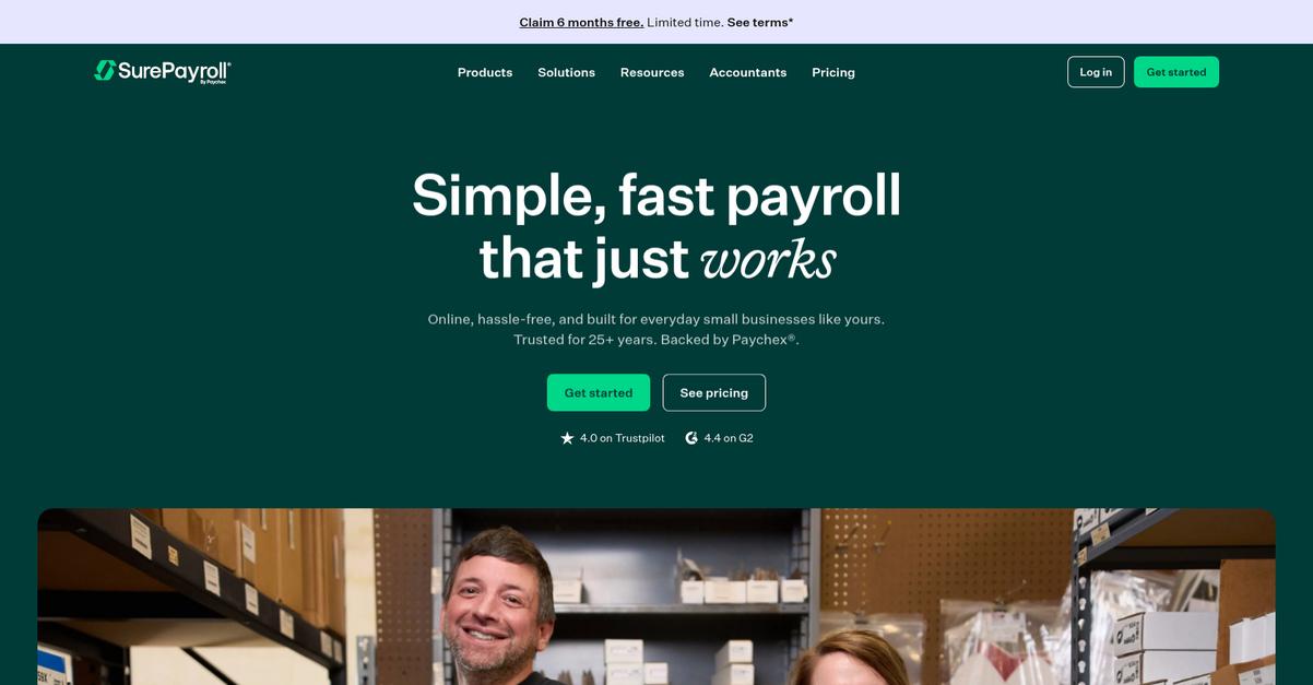 Sure Payroll Homepage