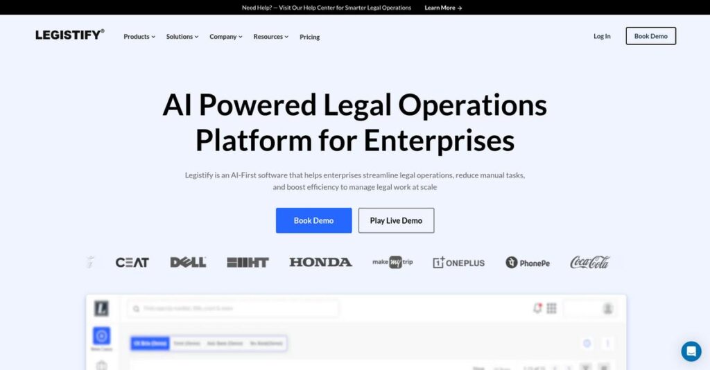 Legistify CLM Homepage