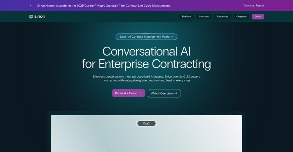 SirionLabs CLM Homepage